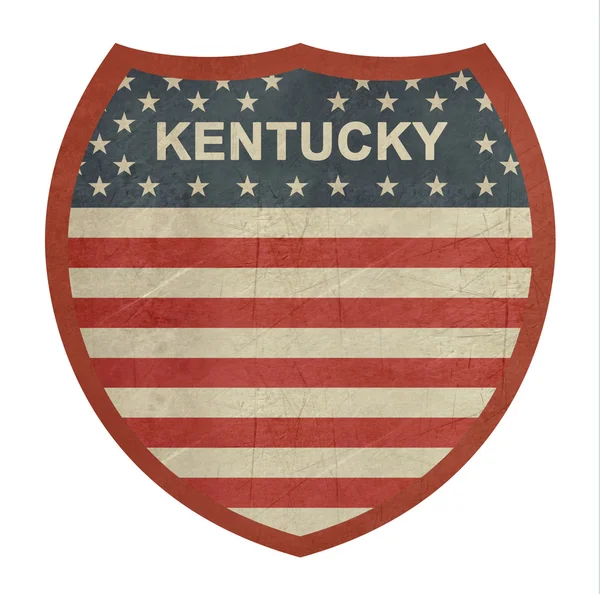 Grunge Kentucky Amerikan eyaletlerarası Otoban işareti — Stok fotoğraf