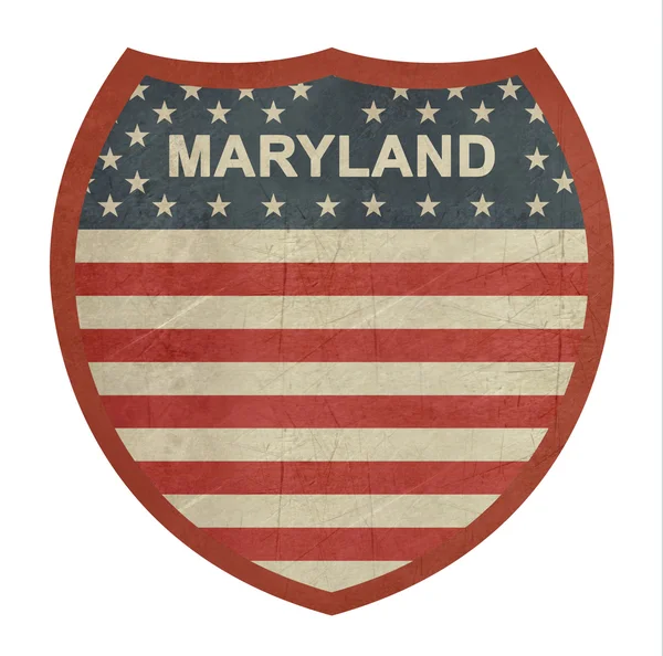 Grunge Maryland Amerikanisches Autobahnschild — Stockfoto