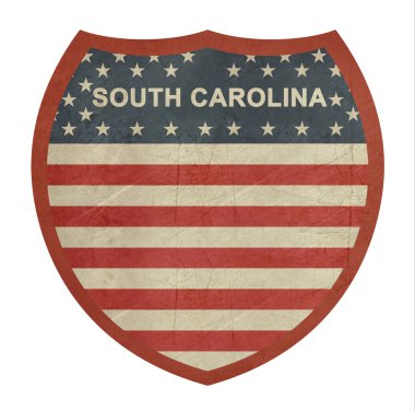 Grunge Güney Carolina Amerikan eyaletlerarası Otoban işareti