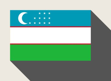 Düz web tasarım stili Özbekistan bayrağı