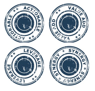 Set of four business concept stamps clipart