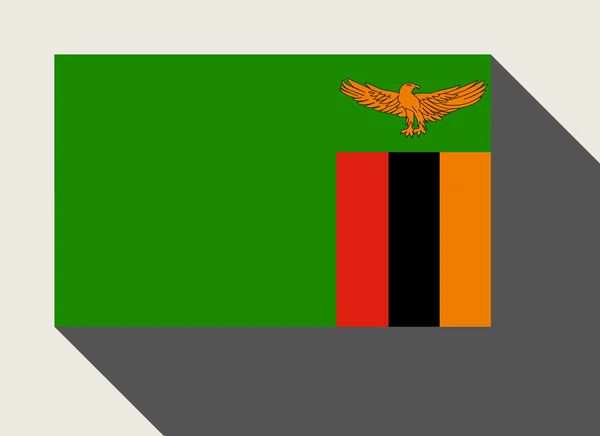 Vlag van Zambia in platte web designstijl — Stockfoto