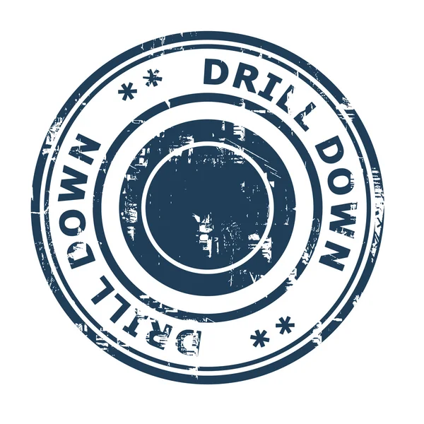 Резиновая марка концепции Drill Down — стоковое фото