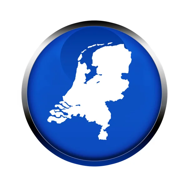 Przycisk Mapa Holandia — Zdjęcie stockowe