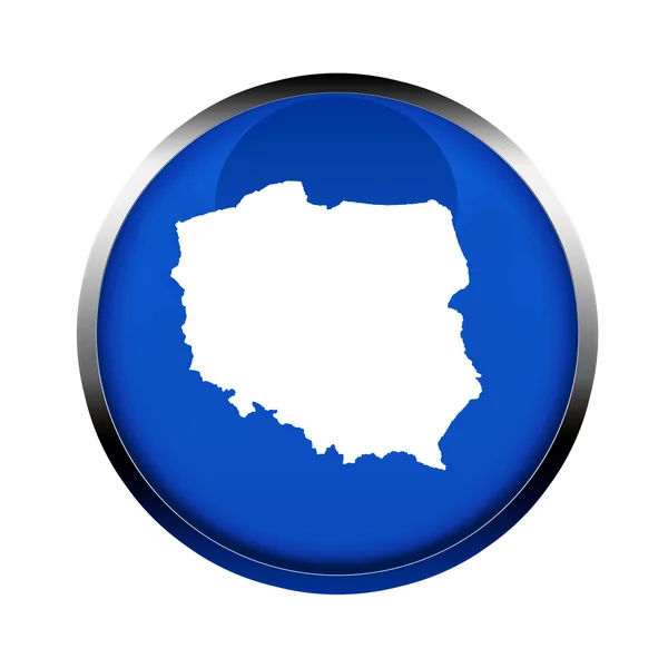 Poland map button — Stock Photo, Image