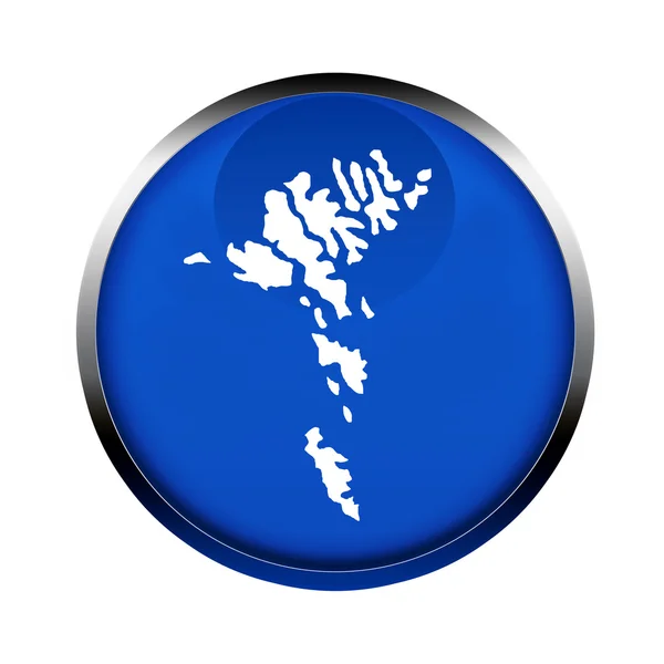 Faroe Islands map button — Stock Photo, Image