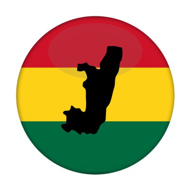 Kongo harita üzerinde bir Rastafarian bayrak düğmesini