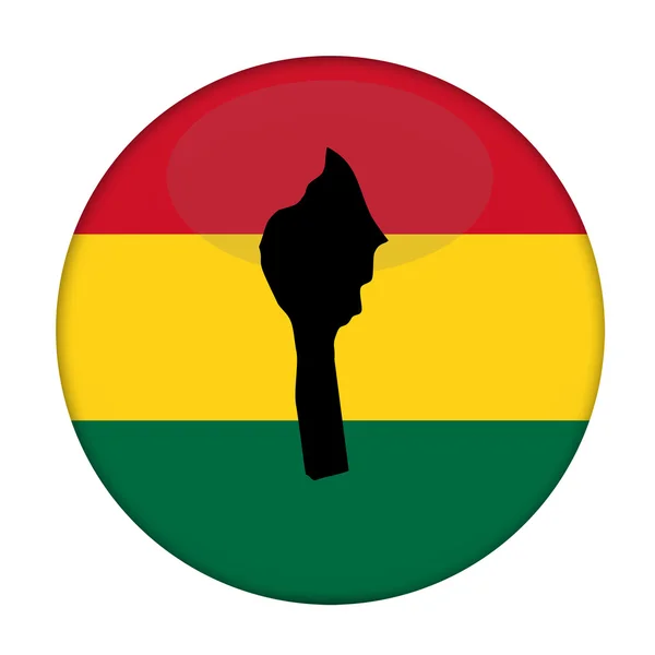 Mappa del Benin su un pulsante di bandiera rastafariana — Foto Stock