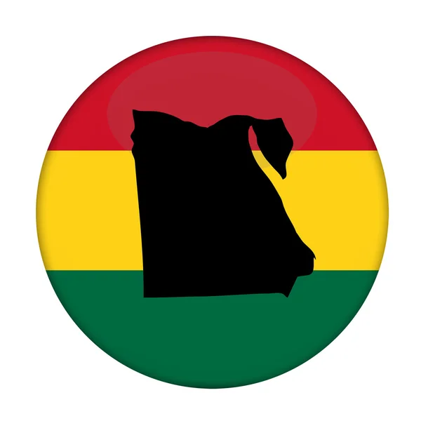 Egypt map on a Rastafarian flag button — Stock Photo, Image