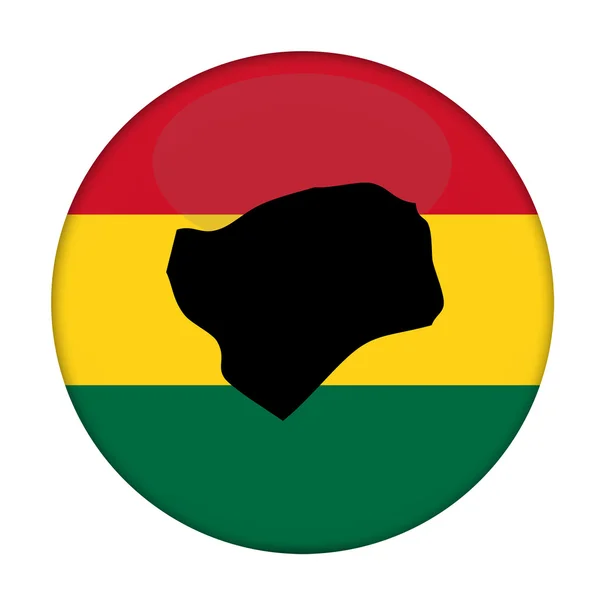 Guinea-Bissau karta på en knapp i Rastafari flagga — Stockfoto
