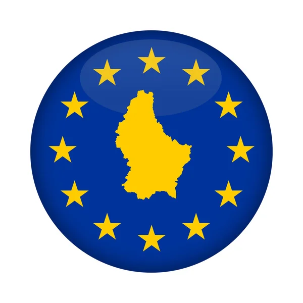 Χάρτης Λουξεμβούργου κουμπί σημαία της Ευρωπαϊκής Ένωσης — Φωτογραφία Αρχείου