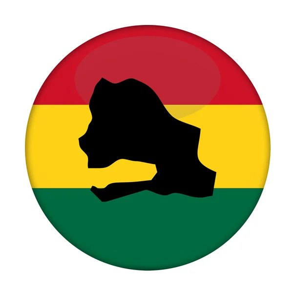 Mappa del Senegal su un pulsante di bandiera rastafariana — Foto Stock