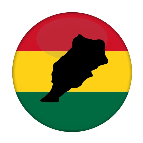 Morocco map on a Rastafarian flag button — Stock Photo, Image