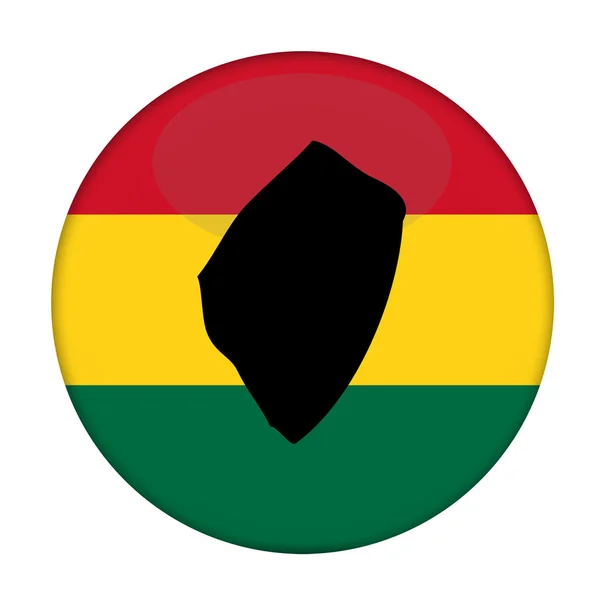 Swaziland map on a Rastafarian flag button — Stock Photo, Image