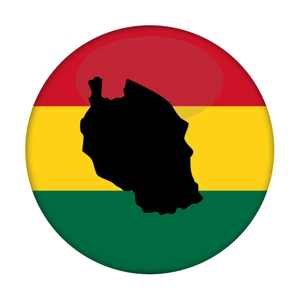 Tanzania map on a Rastafarian flag button — Stock Photo, Image