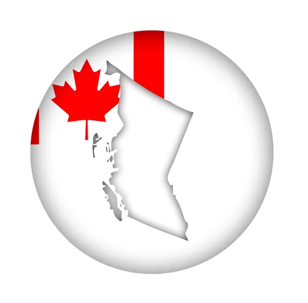 Canada British Columbia harita bayrak düğmesini — Stok fotoğraf