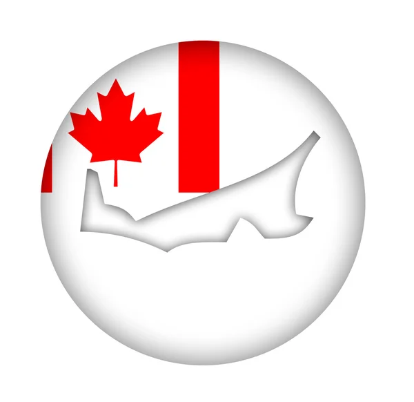 Canada Prince Edward Island state map flag button — Stock Photo, Image