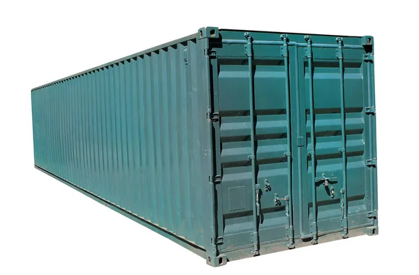 Scheepvaart Container Geïsoleerd Witte Achtergrond — Stockfoto