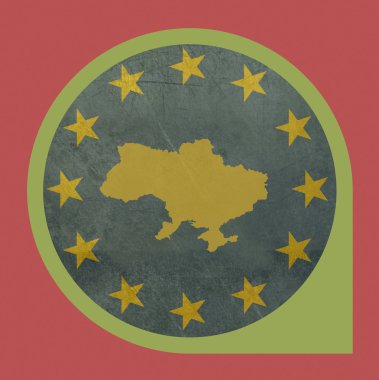 Grunge Ukrayna seyahat etiketi