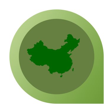 İzole Çin harita işaretleyici PIN