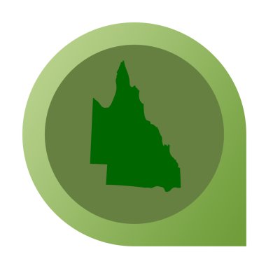 İzole Queensland Avustralya harita işaretleyici PIN