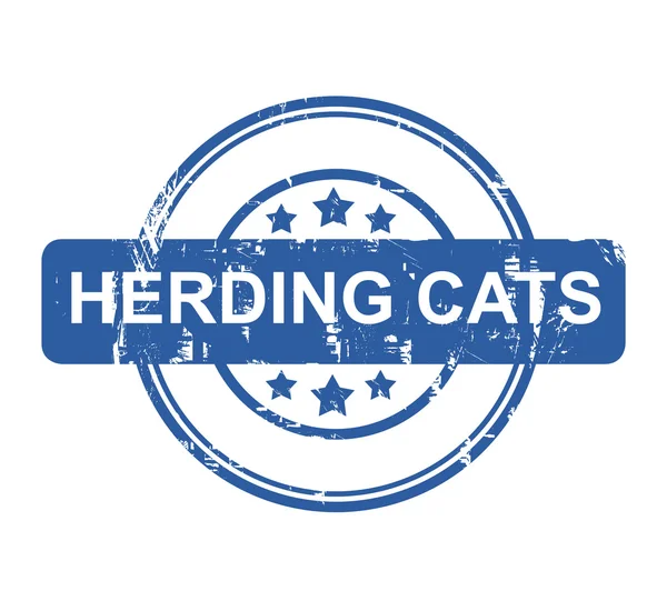 Herding Cats business concept stamp — Stock Photo, Image
