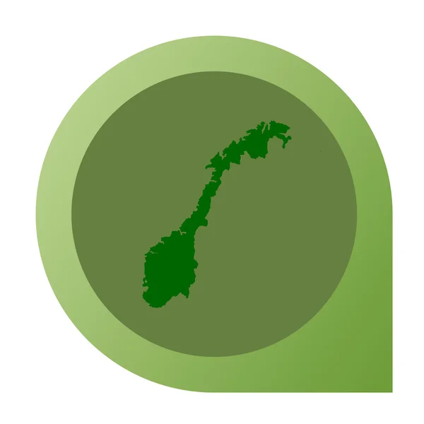 Pin de marcador de mapa aislado de Noruega — Foto de Stock