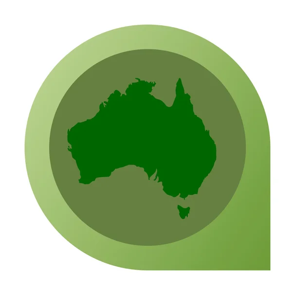 孤立的澳大利亚地图标记销 — 图库照片