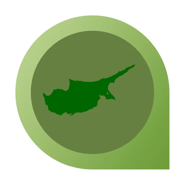 Geïsoleerde Cyprus kaart marker pin — Stockfoto