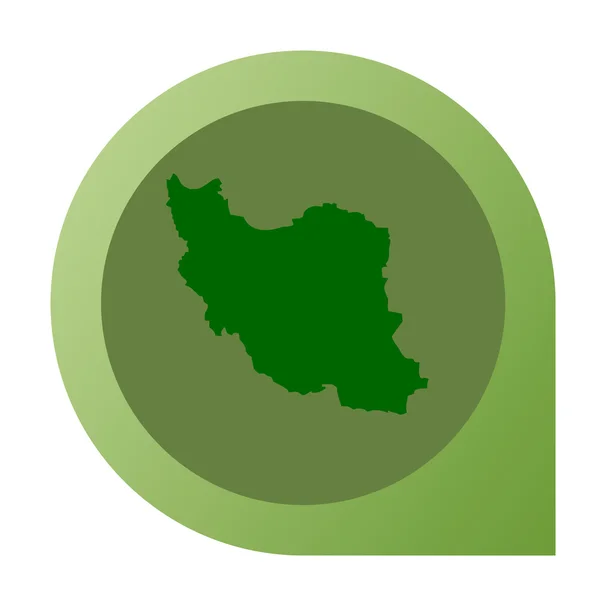 Pino de marcador de mapa do Irão isolado — Fotografia de Stock