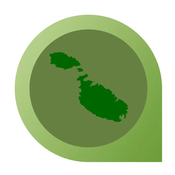 격리 된 몰타 지도 표시 핀 — 스톡 사진