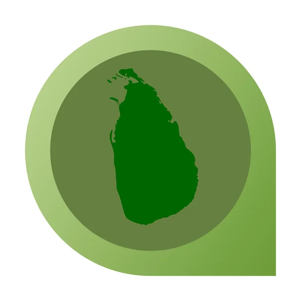Pino de marcador de mapa isolado do Sri Lanka — Fotografia de Stock