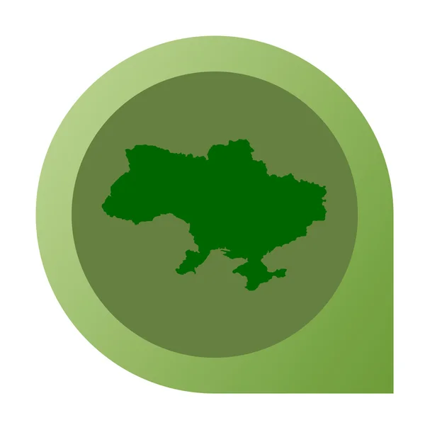 Isolerade Ukraina karta markörnålen — Stockfoto