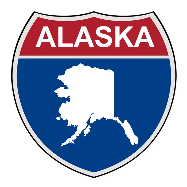 Escudo de carretera interestatal del estado de Alaska — Foto de Stock