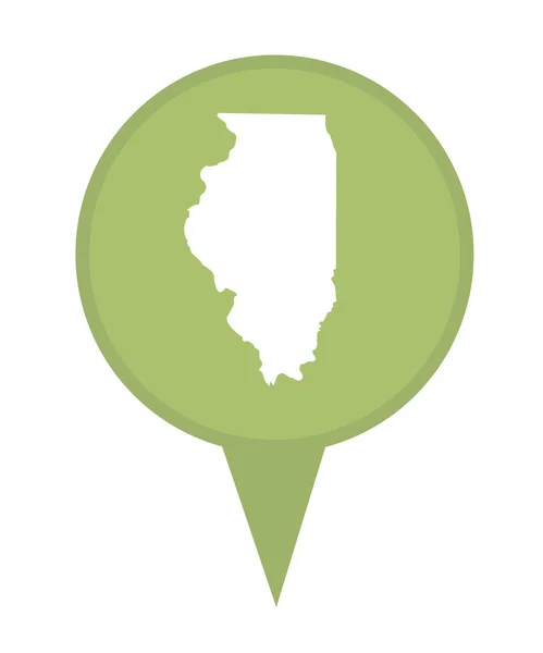 Zustand der illinois map pin — Stockfoto