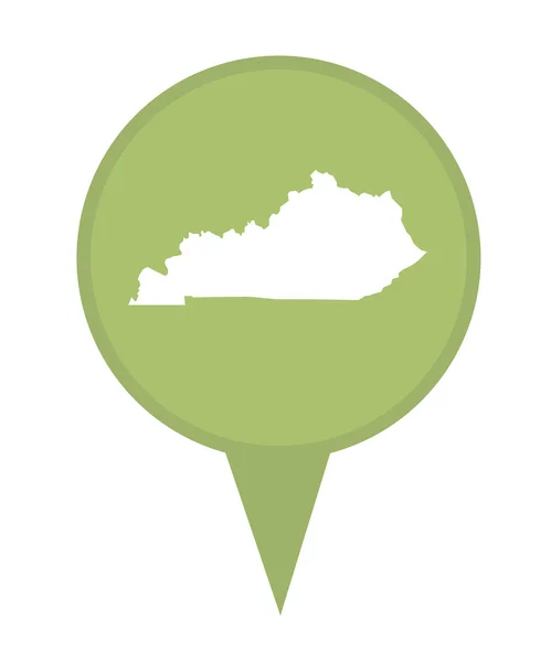 Przypięcie mapy stanu Kentucky — Zdjęcie stockowe