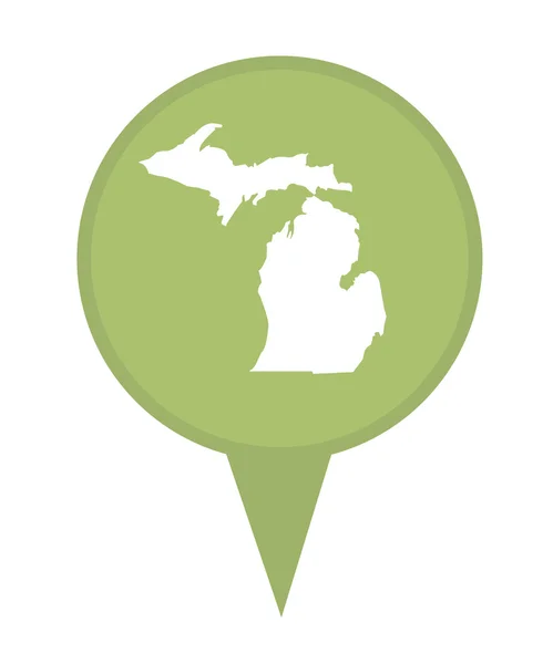 Michigan Eyaleti harita PIN — Stok fotoğraf