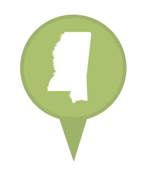 Stato del Mississippi mappa pin — Foto Stock