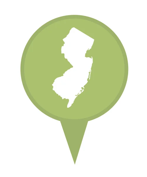 Estado de Nueva Jersey mapa pin — Foto de Stock