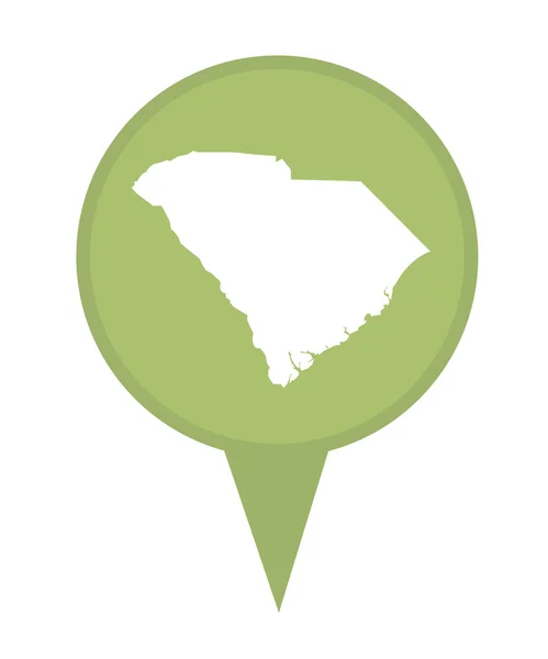 Estado de Carolina del Sur mapa pin —  Fotos de Stock