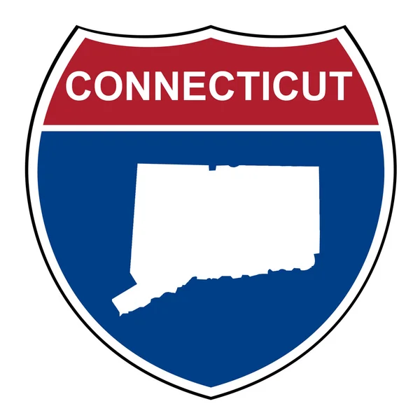 Connecticut bouclier routier inter-États Images De Stock Libres De Droits