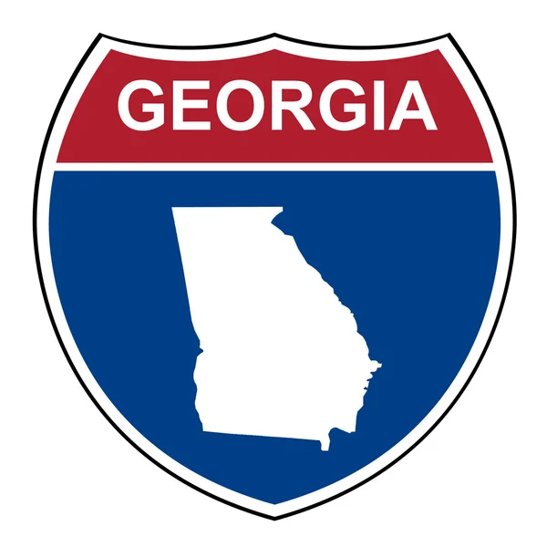 Грузія Міждержавний шосе щит — стокове фото