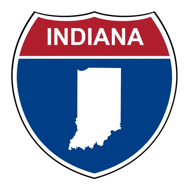 Indiana escudo rodovia interestadual — Fotografia de Stock