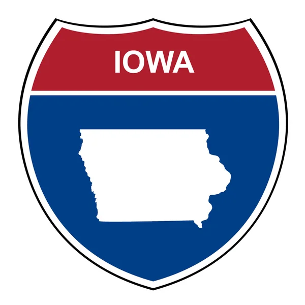 Iowa dálnici štít — Stock fotografie