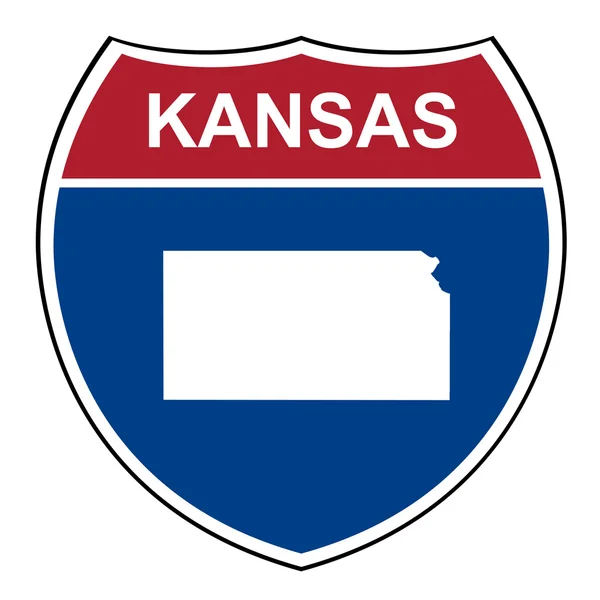 Interstate Highway Schild von Kansas — Stockfoto