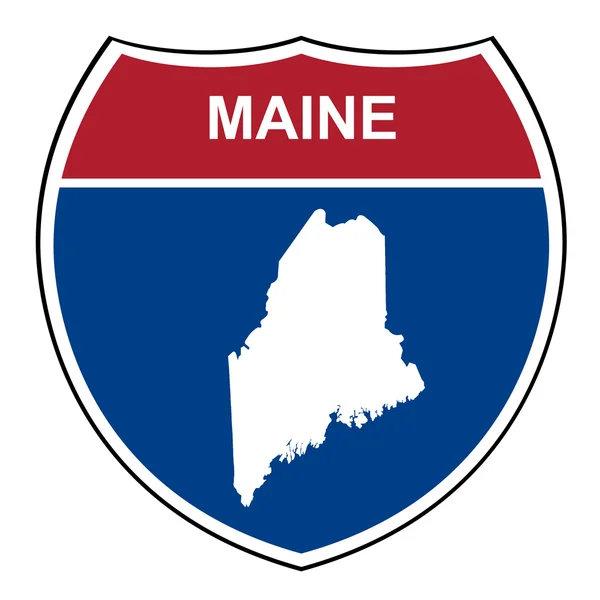 Maine escudo rodoviário interestadual — Fotografia de Stock
