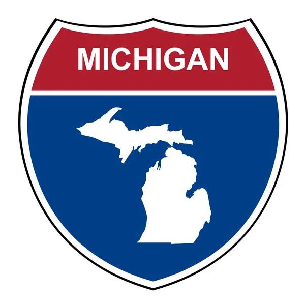 Escudo rodoviário interestadual de Michigan — Fotografia de Stock