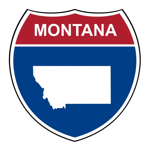 Montana interstate highway shield — Stock Photo, Image