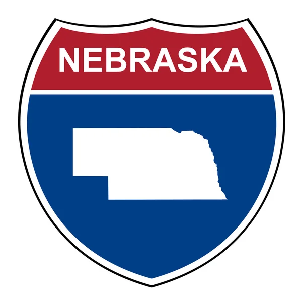 Nebraska államközi autópálya pajzs — Stock Fotó