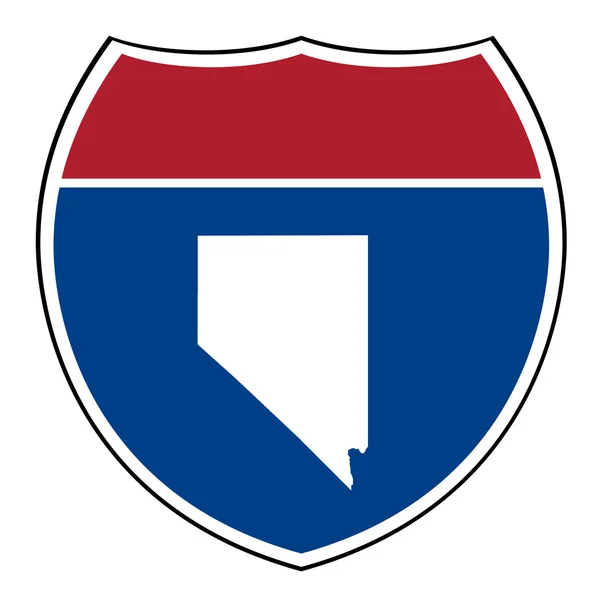 Nevada escudo rodoviário interestadual — Fotografia de Stock